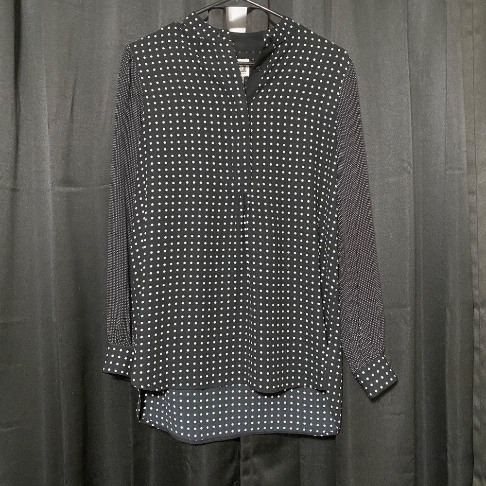 Anne Klein Women's Dot Print Long Sleeve Blouse